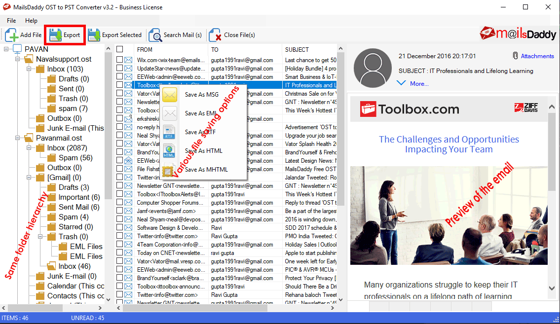 MailsDaddy OST to PST Converter