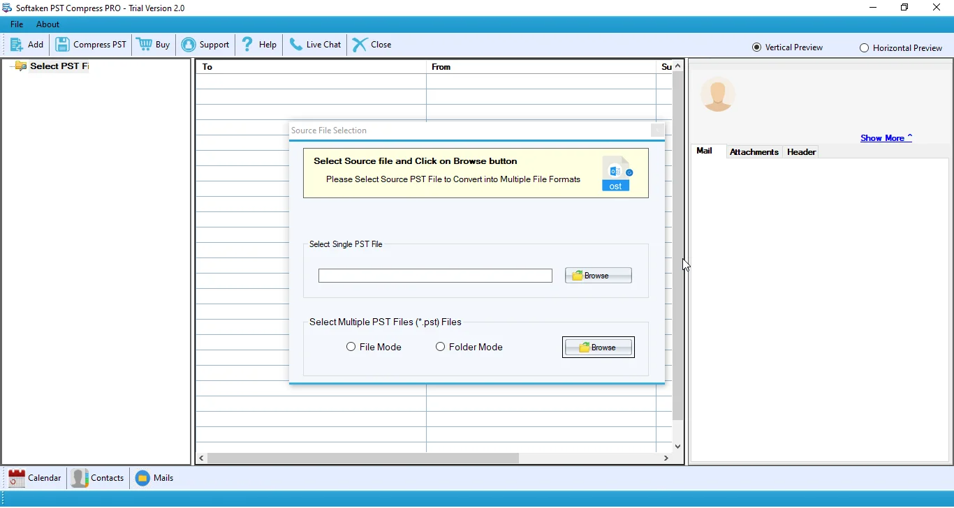 Softaken Compress PST Tool