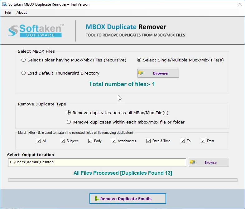 Softaken PST Duplicate Remover Tool